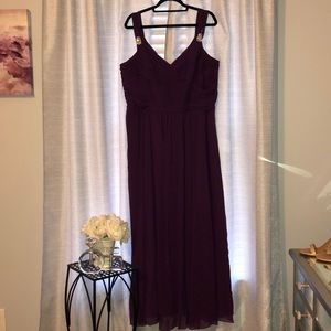 Plum Gown with Jewel Accent